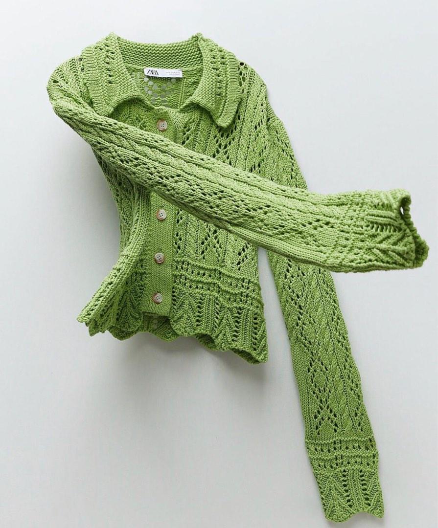Zara crochet knit cardigan, Women's Fashion, Coats, Jackets and