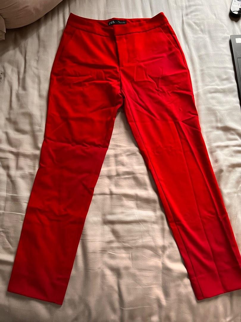 Red pants for women clearance