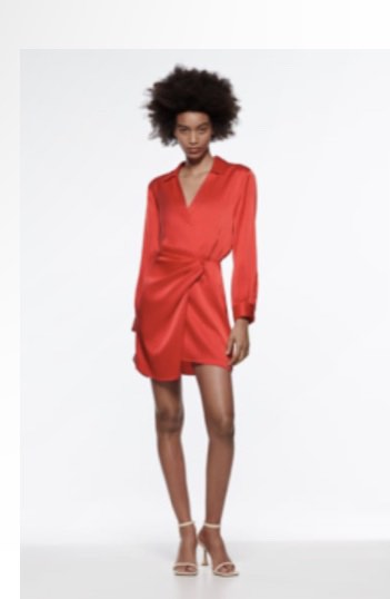 Red wrap shop dress zara
