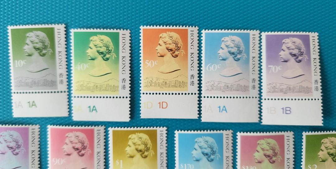 香港 1987 通用郵票（切手） 未使用19枚入り 1987 香港郵票(英女皇伊利莎伯二世通用郵票第六套。一套15張。連