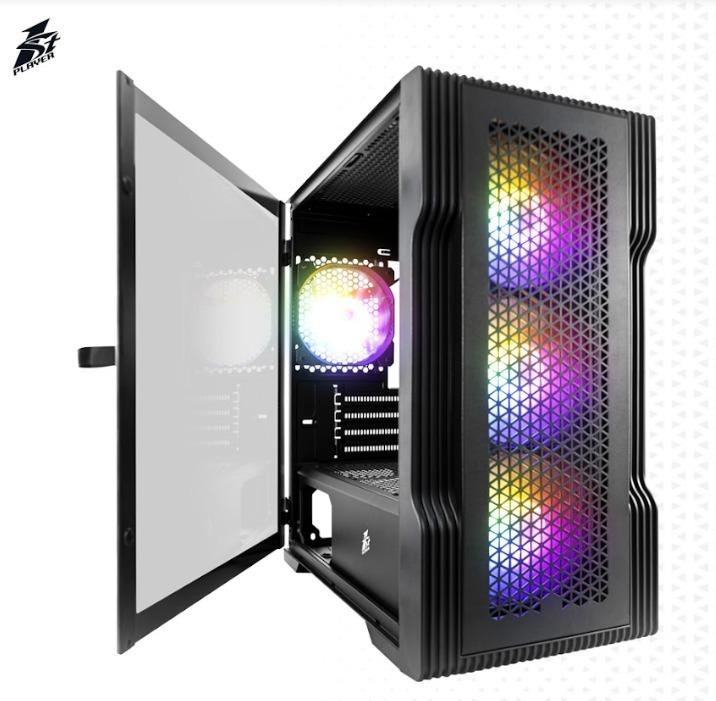 1st player TRILOBITE T3 BLACK WHITE Micro ATX Tempered Glass Gaming ...