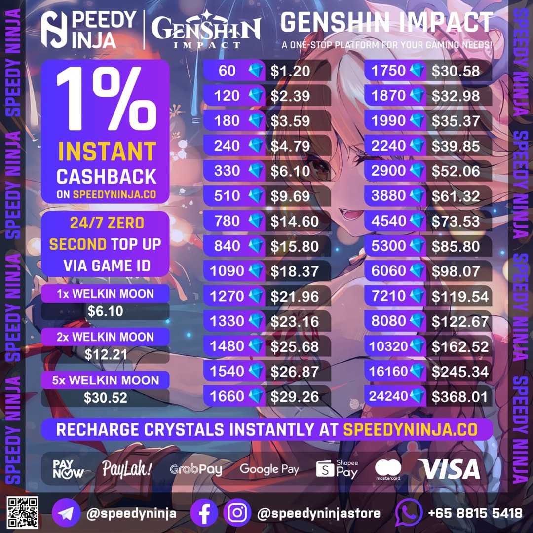  24 7 INSTANT NO LOGIN CHEAPEST Genshin Impact Top Up Genshin 