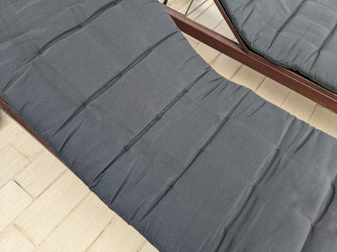 2 IKEA Applaro sun loungers with black cushions, Furniture & Home Living, Outdoor Furniture on