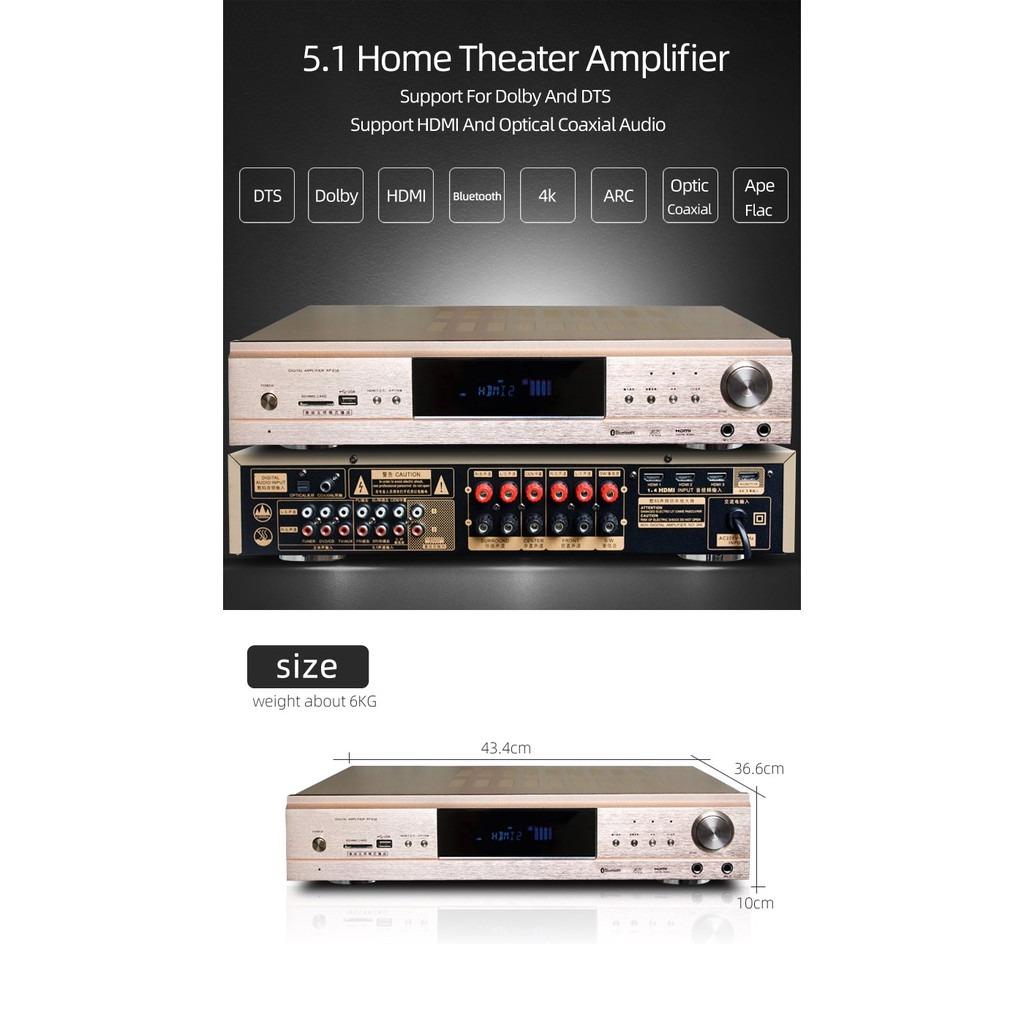 5.1 Home Theater Amplifier HDMI and ARC HD Digital Optic Coaxial Audio