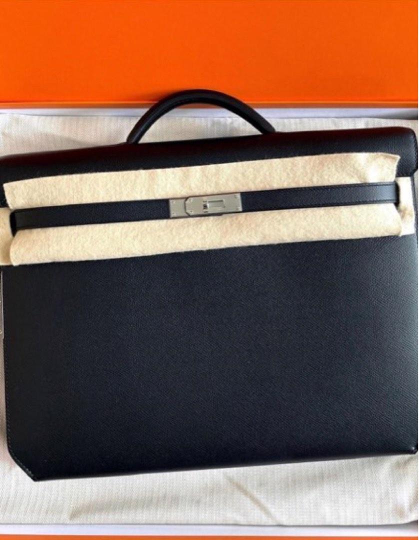 Hermes Kelly Depeches 36 Briefcase Black Epsom - MyBagFast