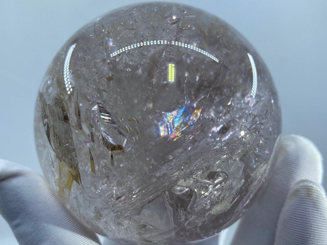 薰衣草紫骸骨水晶球骸骨水晶 Skeletal Quartz Elestial Crystal Fenster Quartz 骨幹水晶能量飽滿晶體通透帶流動水膽重415g 球徑67 4 Mm 帖內更多其他水晶球 傢俬 家居 家居裝飾 家居裝飾