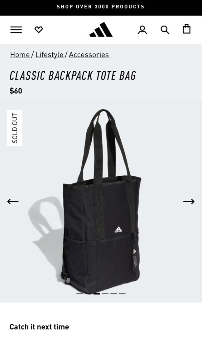 Adidas backpack shop tote bag