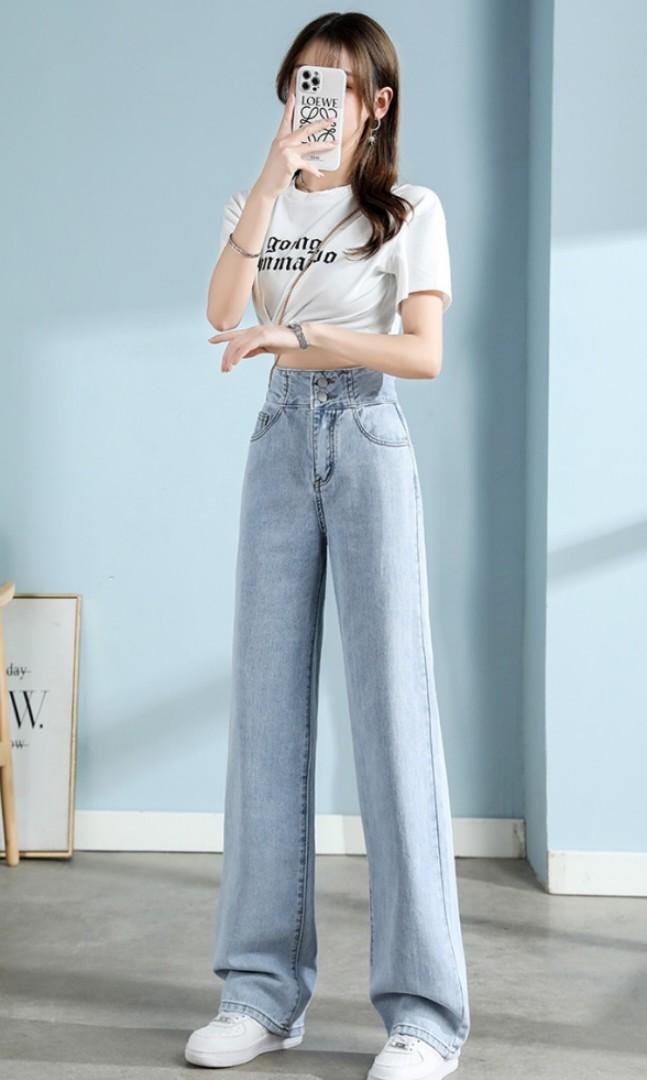 Pomelo Foldover Waist Wide Leg Jeans