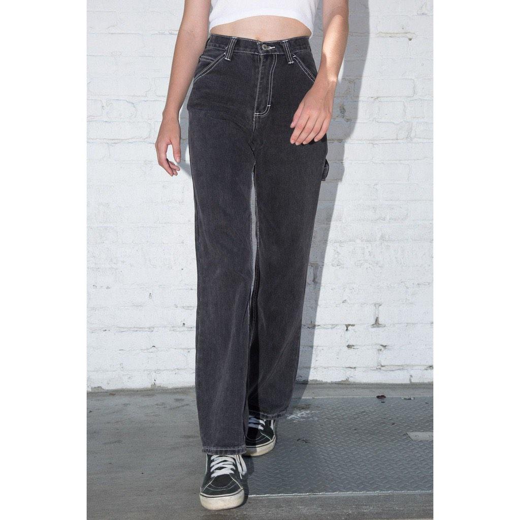 Brandy Melville Crispina Jeans Black High Waisted, Women's Fashion