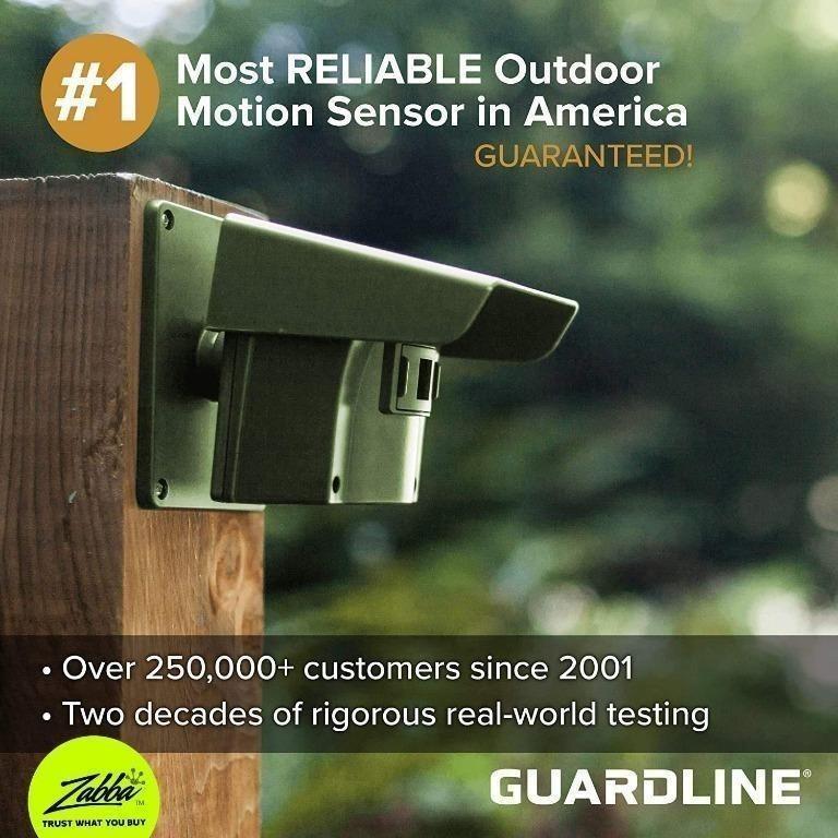 Guardline wireless driveway alarm outdoor weather resistant motion sensor & detector top