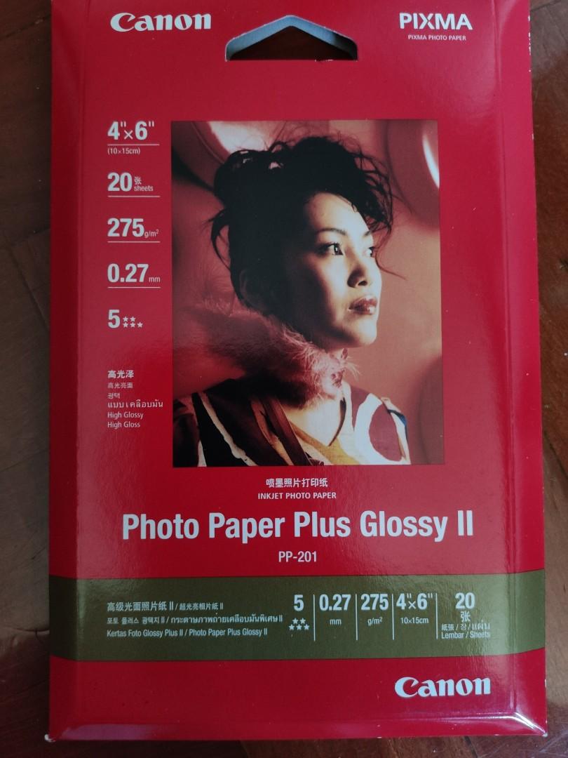 Canon相片打印紙 4”x6” photo paper plus glossy II 20張/包, 攝影器材, 攝影配件, 其他攝影配件