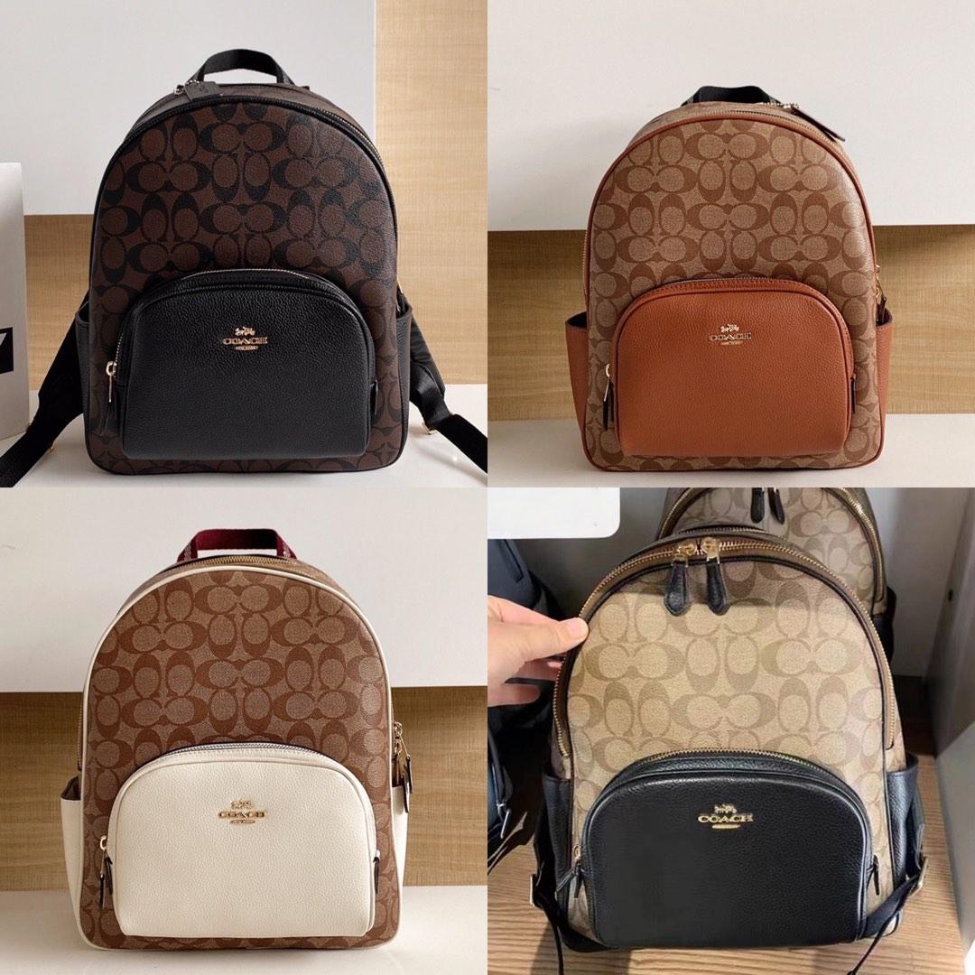 Coach Court Backpack Women Bag Signature Canvas Khaki, Women's Fashion ...