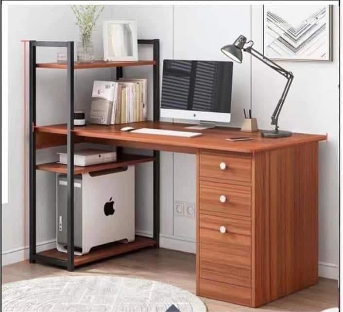 COMPUTER TABLE WITH DRAWER (Category: Tables & Sets) located in Manila. Submitted by crizzelsonlineshop (Listing ID 1182539624, Image 2). Description: 📌Dimensions: 120cm Length 43cm Width 120cm Height 📌Colors Available: Brown Ancient Tan Wood Cedar Wind Wood 📌material-particle board laminated wood 📌Countertop material-fire board 📌disassembled with manual.