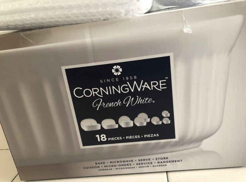 CorningWare French White 18-Piece Bakeware Set