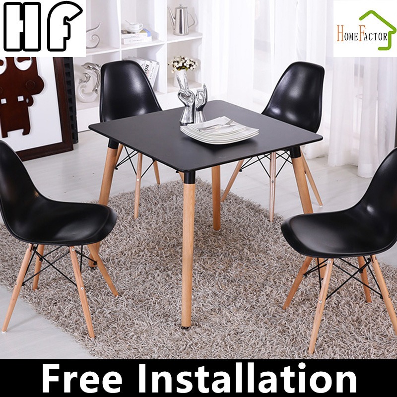 HF Dining Table Square Desk Sherwin Black,White Desk COD, Furniture