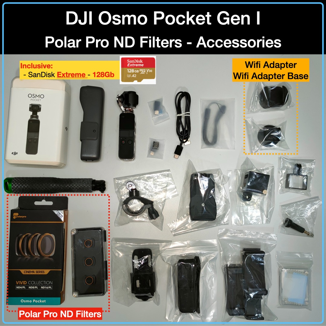 DJI Osmo Pocket Gen I Polar Pro ND Filters Wireless adapter