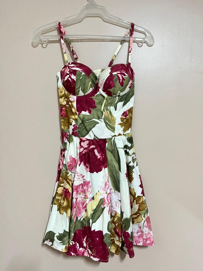 floral bustier dress, Women's Fashion, Dresses & Sets, Dresses on Carousell