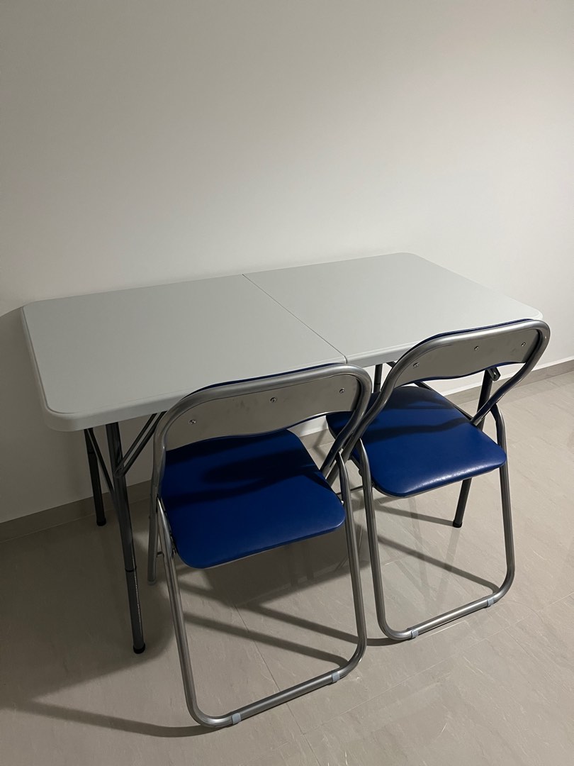 Foldable table and chairs set, Furniture & Home Living, Furniture