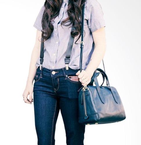 Fossil Sydney Satchel Heritage Blue