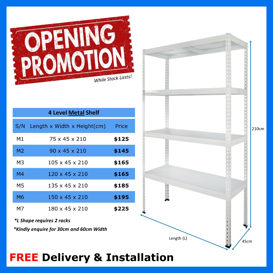 Full Metal Boltless Storage Rack for BTO HDB Bombshelter Storeroom ...