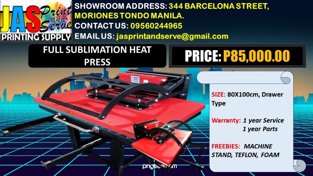 FULL SUBLIMATION HEAT PRESS 80X100 CM DRAWER TYPE, Computers & Tech