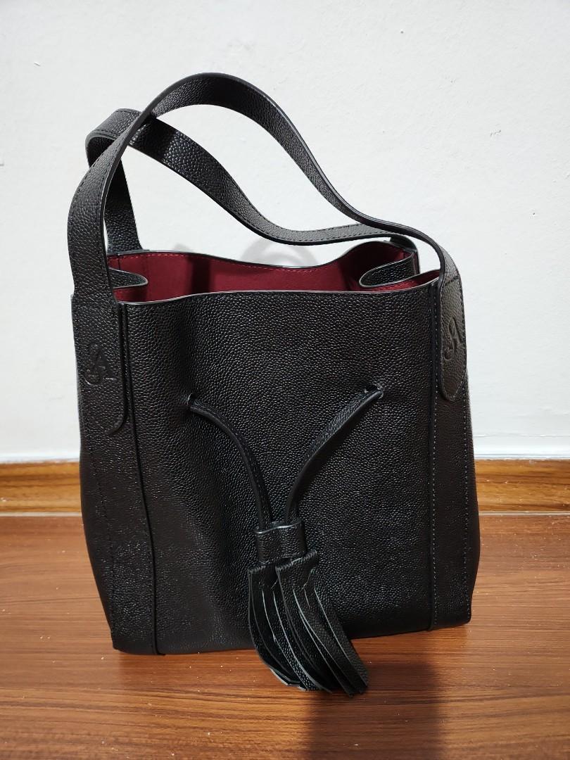Genuine leather bucket top handbags