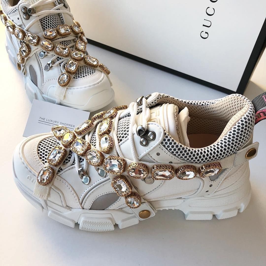 Gucci Flashtrek Sneaker with removable crystals (Boutique Quality), Luxury,  Sneakers & Footwear on Carousell