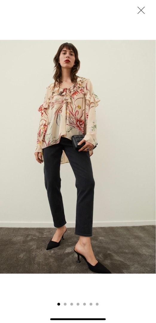 H M Flounced trimmed chiffon blouse