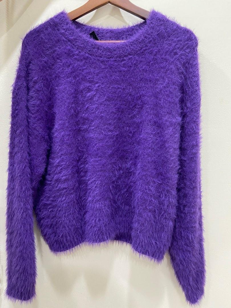 Fluffy online purple jumper