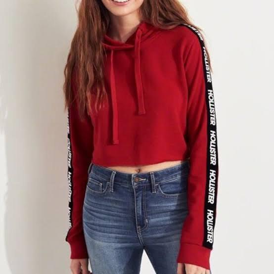 Crop top top hoodie hollister