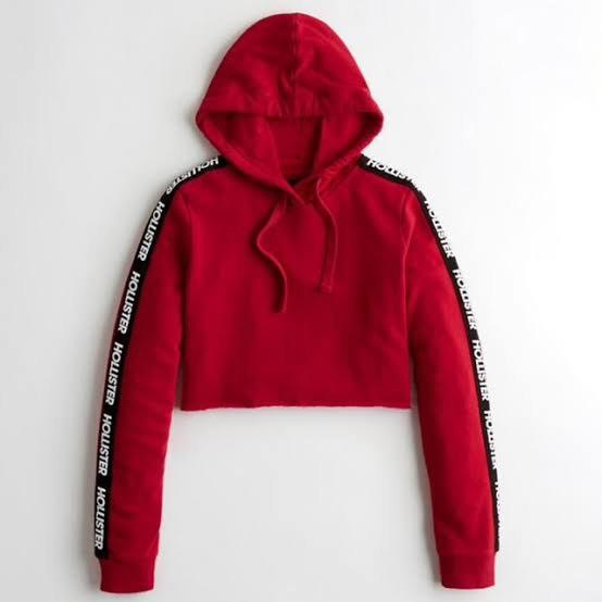 Hollister crop sale top hoodie
