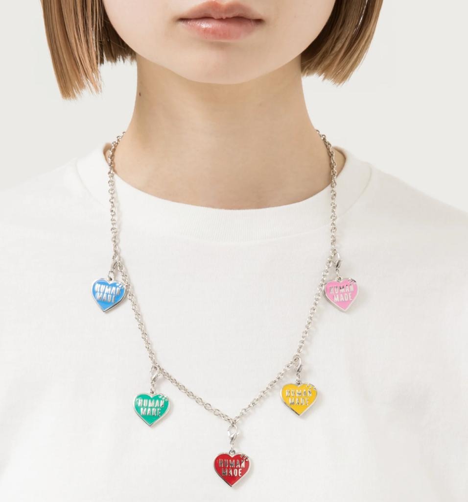 HUMAN MADE HEART SILVER NECKLACE-