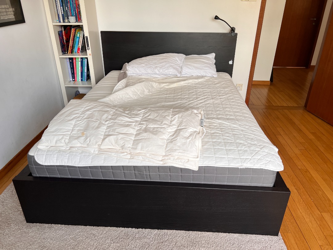 Ikea Bed and mattress 150cmx190cm, Furniture & Home Living, Furniture