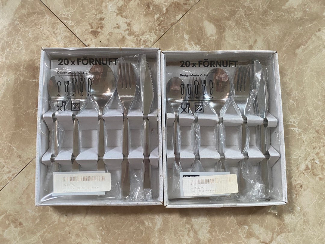 Ikea Fornuft 20 pcs Modern Stainless Cutlery Set 1 set left, Furniture