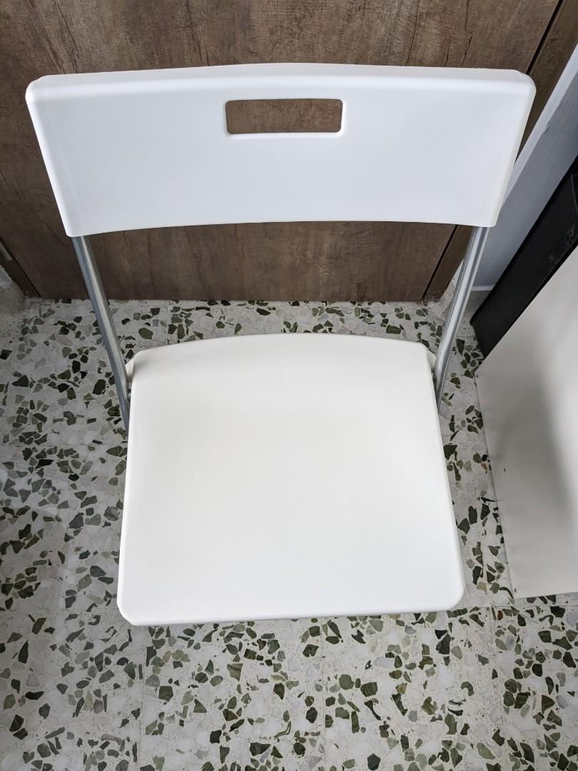 Ikea GUNDE folding chair, white, Furniture & Home Living, Furniture