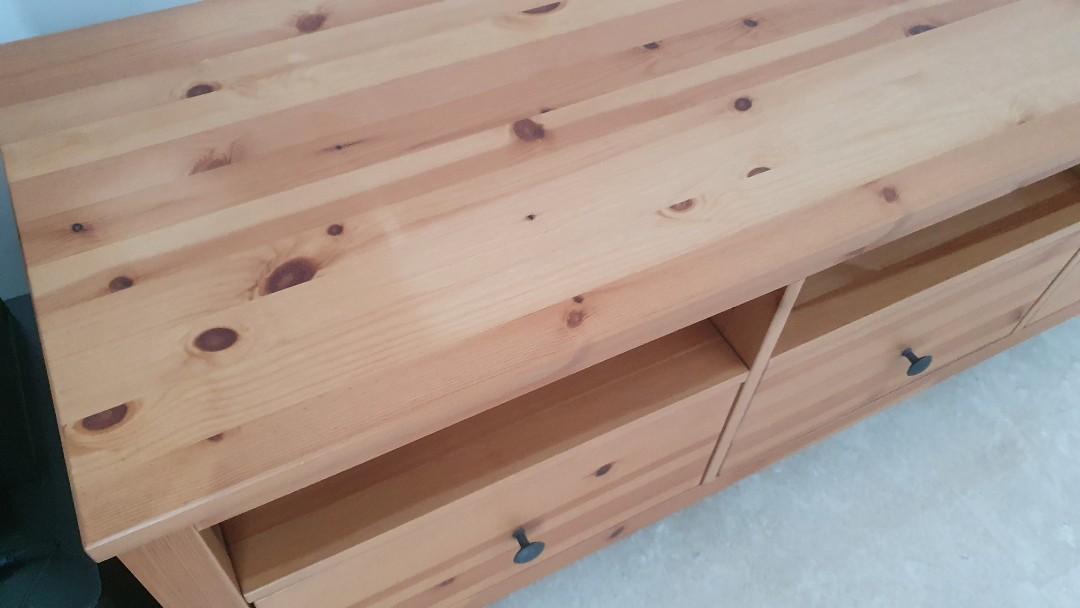 IKEA Hemnes TV Bench / TV stand Light Brown, Furniture & Home Living