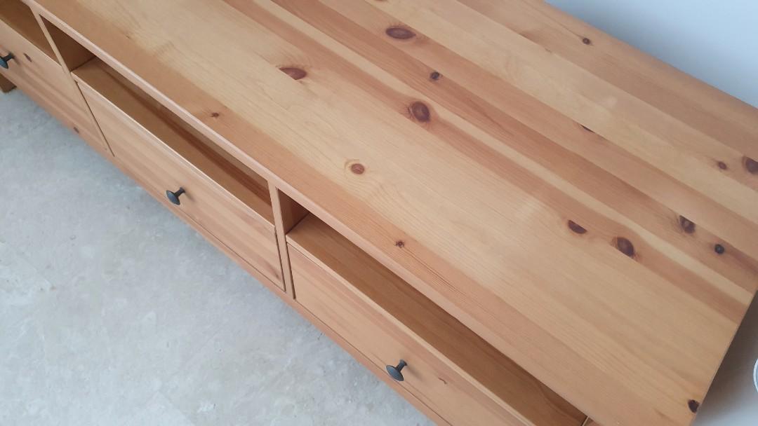 IKEA Hemnes TV Bench / TV stand Light Brown, Furniture & Home Living