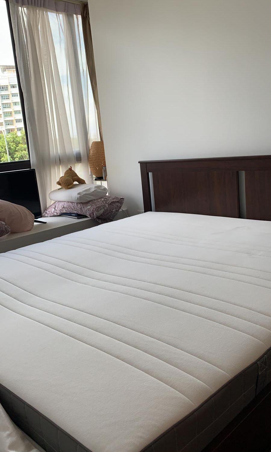 IKEA King Size Bed (frame + mattress), Furniture & Home Living, Furniture, Bed Frames