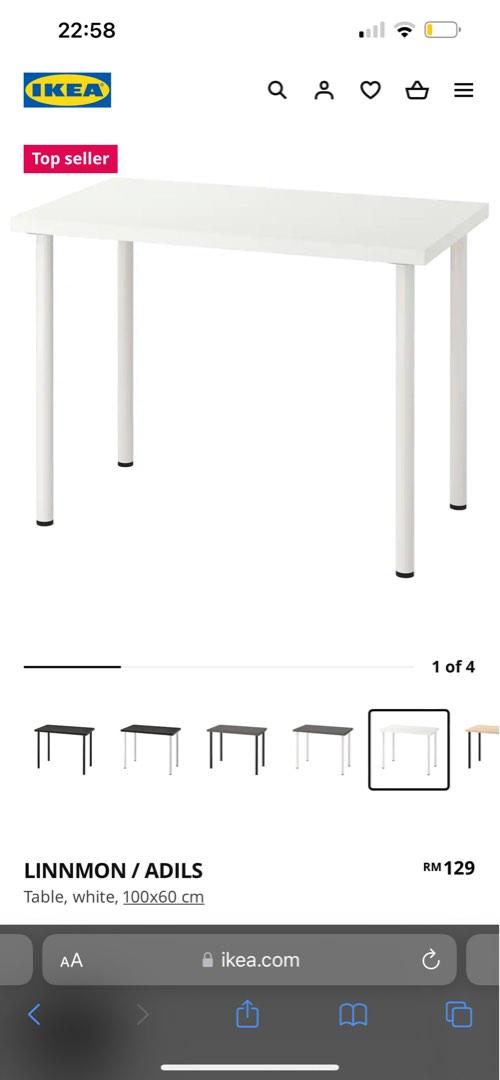 Ikea LINNMON/ADILS, Furniture & Home Living, Furniture, Tables & Sets