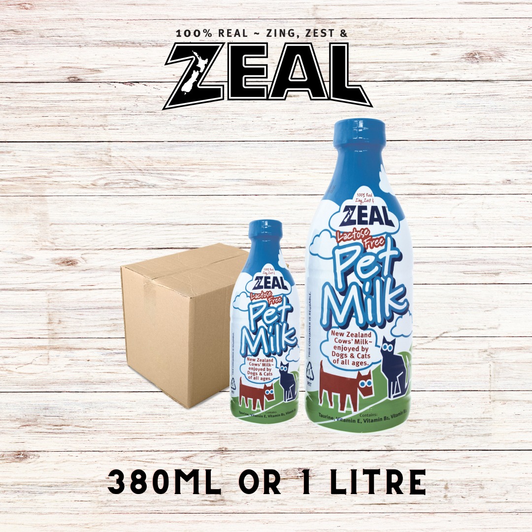 [INSTOCK] Zeal Pet Milk (Lactose Free) Available in 380ml or 1 Litre, Pet Supplies, Pet Food
