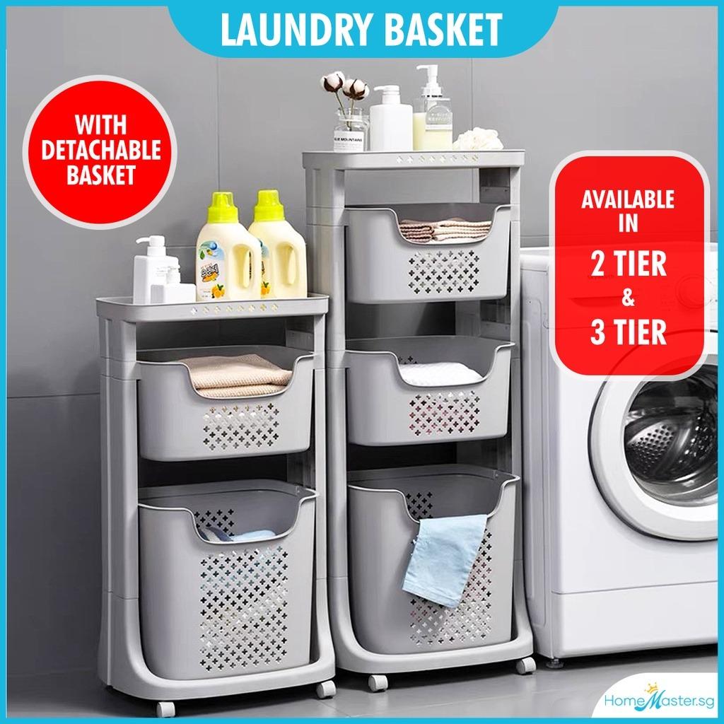 Japan Style Laundry Basket (2Tier and 3Tier), Furniture & Home Living