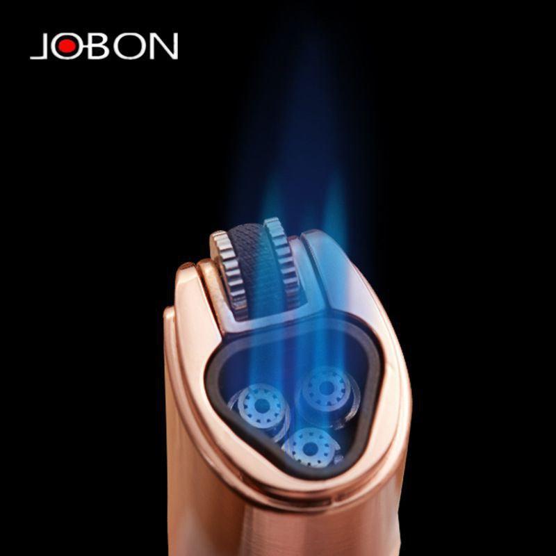 JOBON Windproof Torch Lighter Adjustable Triple Powerful Jet Flame