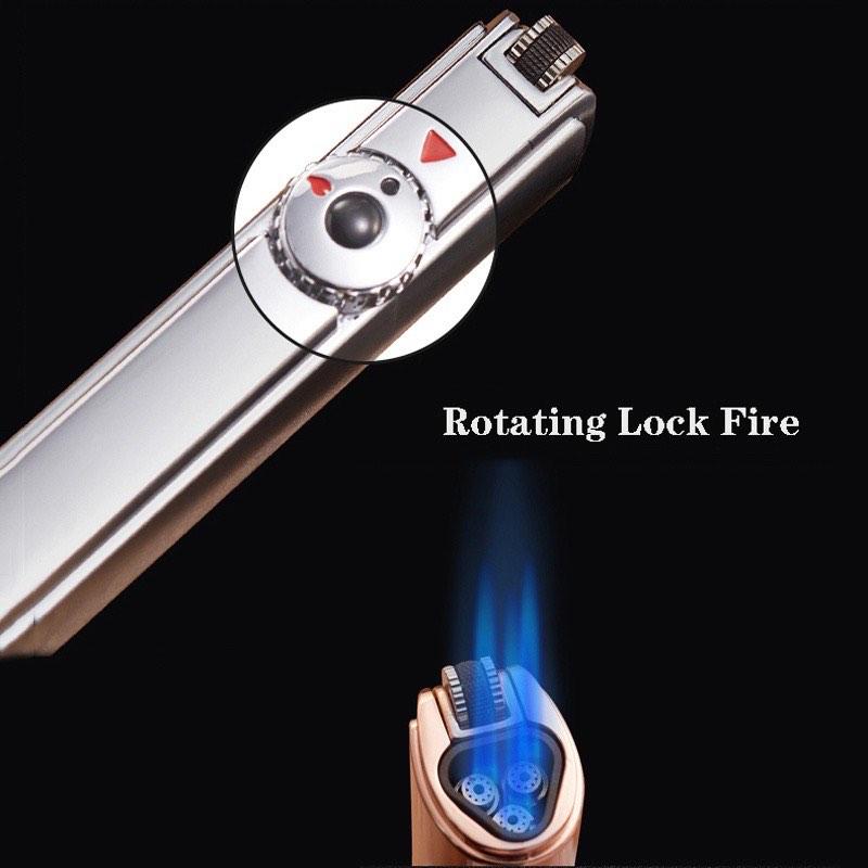 JOBON Windproof Torch Lighter Adjustable Triple Powerful Jet Flame