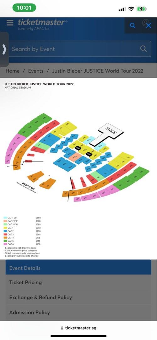 JUSTIN BIEBER WORLD TOUR, Tickets & Vouchers, Event Tickets on Carousell