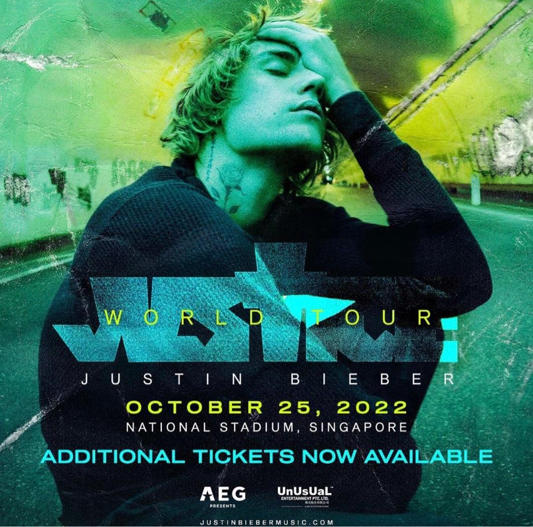 JUSTIN BIEBER WORLD TOUR, Tickets & Vouchers, Event Tickets on Carousell