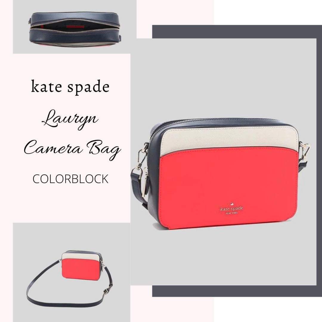 KATE SPADE LAURYN CAMERA BAG COLORBLOCK, Women's Fashion, Bags