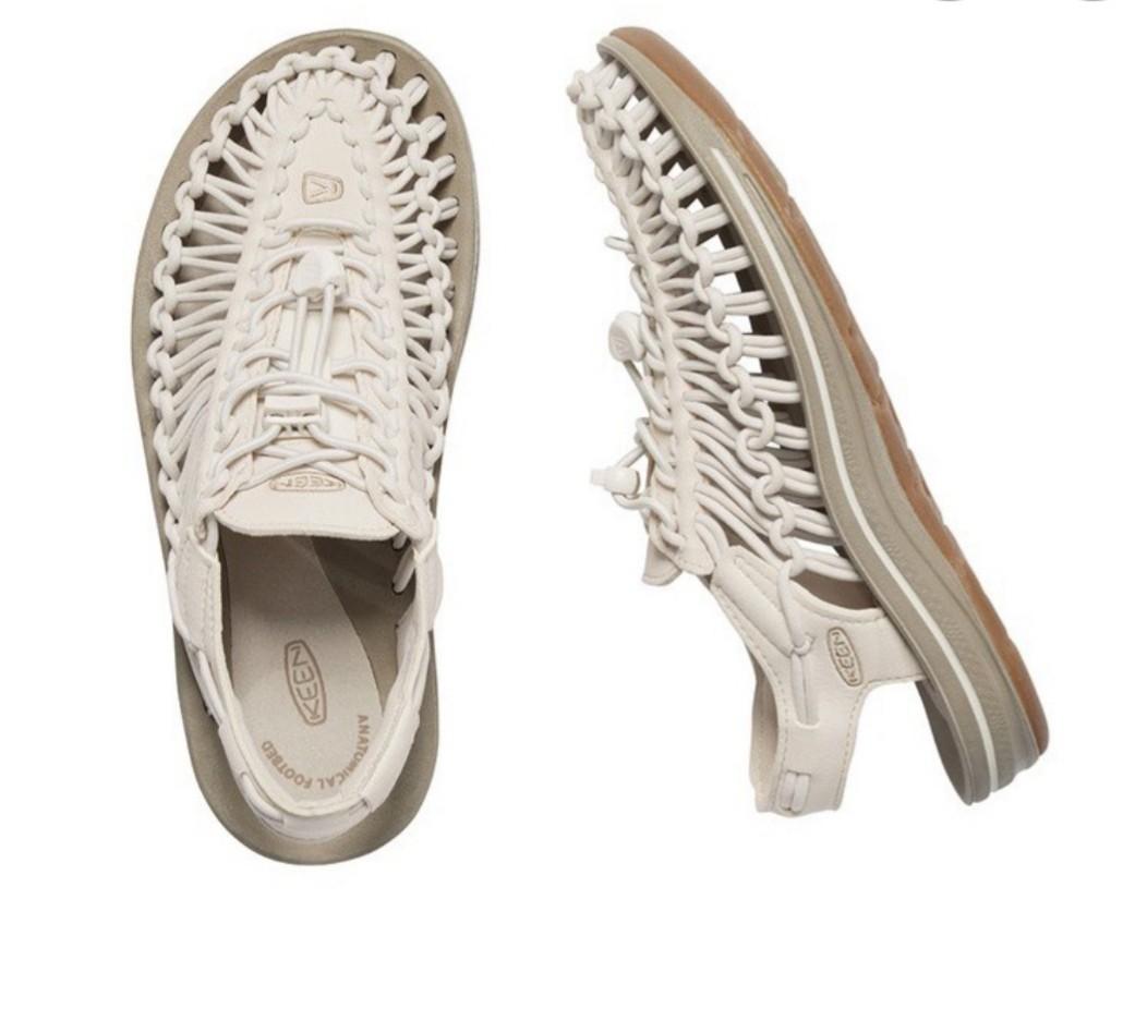 Keen uneek woman sandal.white cap /corn stalk size available us 6 -us 9 Instock now (Category: Flipflops and Slides) located in Singapore. Submitted by hipstation (Listing ID 1076413683, Image 2). Description: UNEEK adapts to your feet for the perfect fit, with innovative two-cord construction and a free-moving cord junction that provides freedom of movement, security and structure. The lightweight midsole delivers durability and comfort, while t