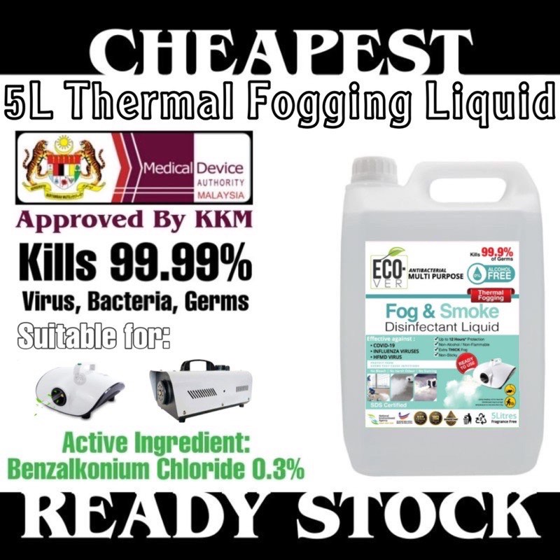 🔥KKM APPROVED🔥 ECO•VER 5L Thermal smoke Fogging Fog Machine Liquid 5L