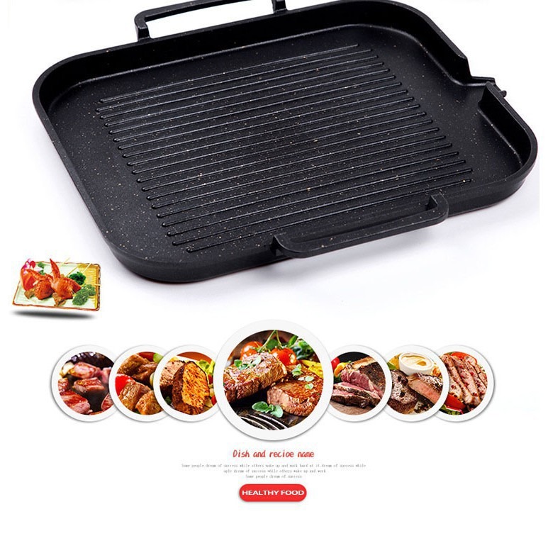 Korean BBQ Grill Plate NonStick Barbecue Pan Maifan Stone Cookware