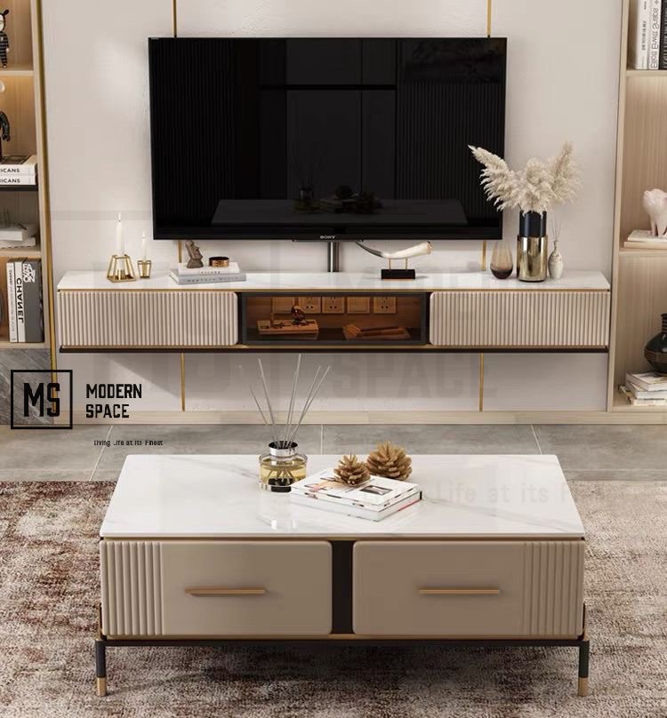 KYZON Modern Fluted TV Console / Coffee Table TVC203, Furniture